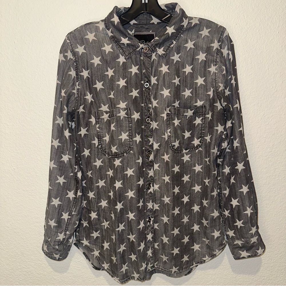 Rails Button Up Shirt with Stars in Grey - Picture 2 of 10